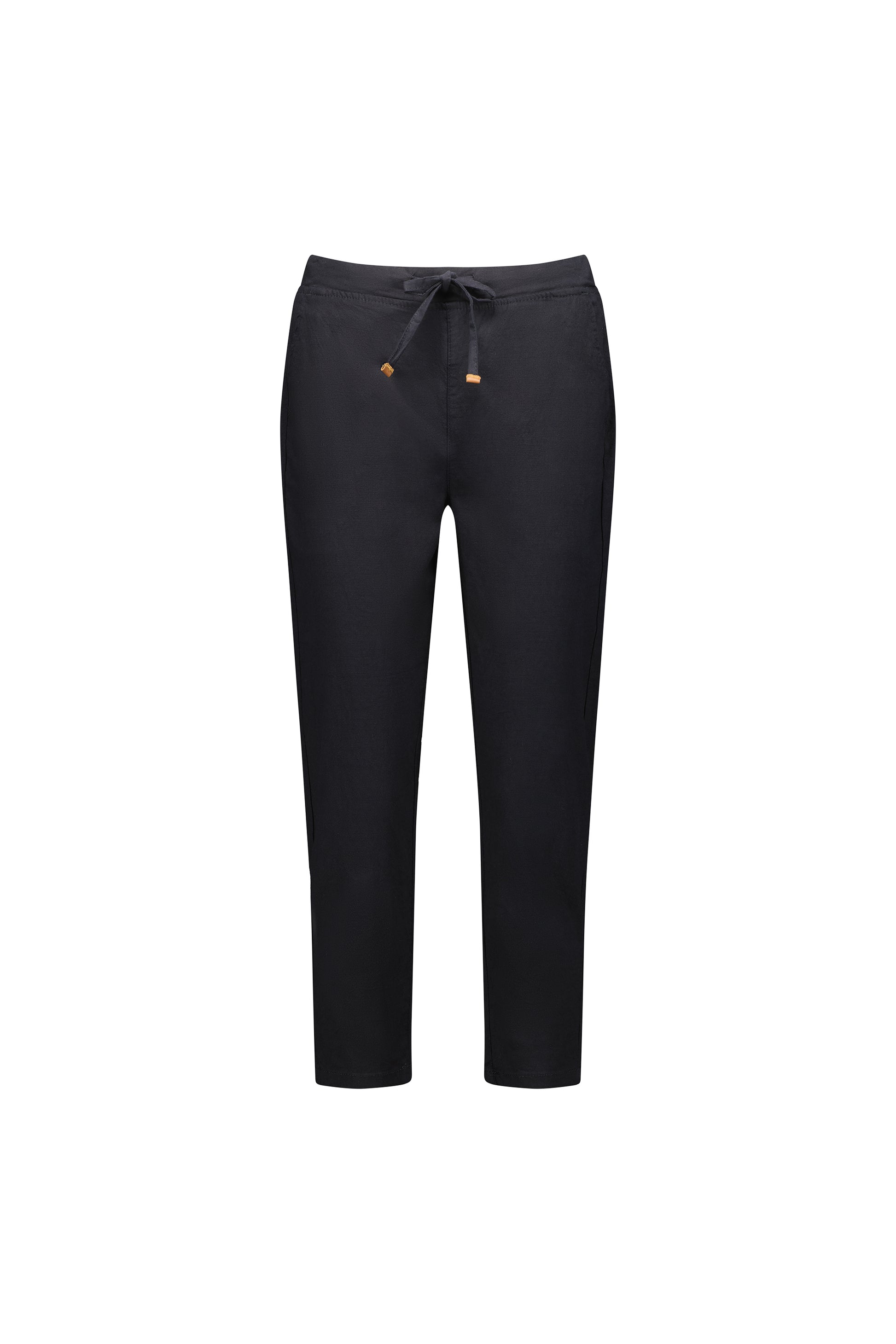 5790 Black - 7/8 Length Skinny Leg Elastic Waist Pant - Vassalli
