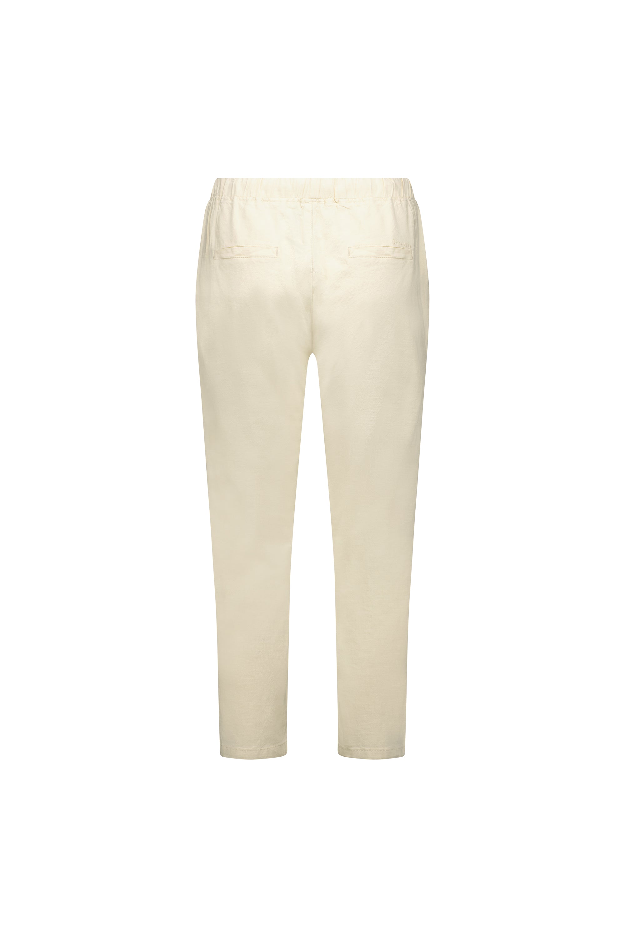 5790 Ecru - 7/8 Length Skinny Leg Elastic Waist Pant - Vassalli