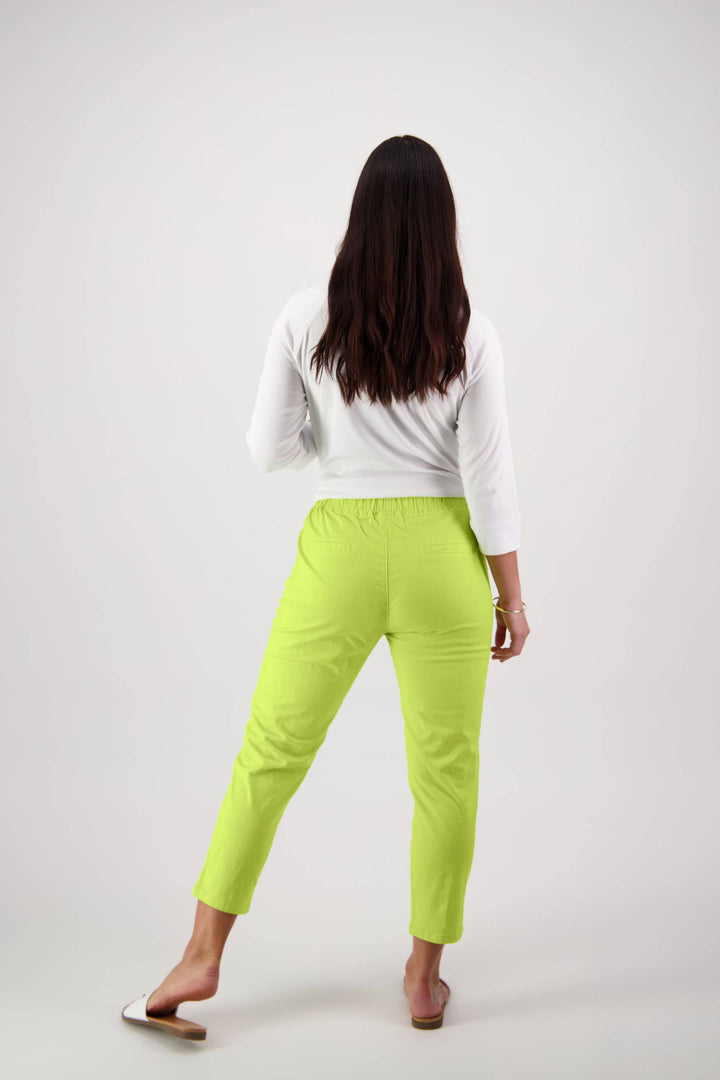 5790 Lime - 7/8 Length Skinny Leg Elastic Waist Pant - Vassalli