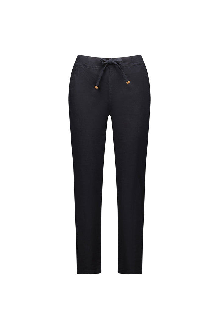 5791 Black - Ankle Grazer Slim Leg Elastic Waist Pant - Vassalli