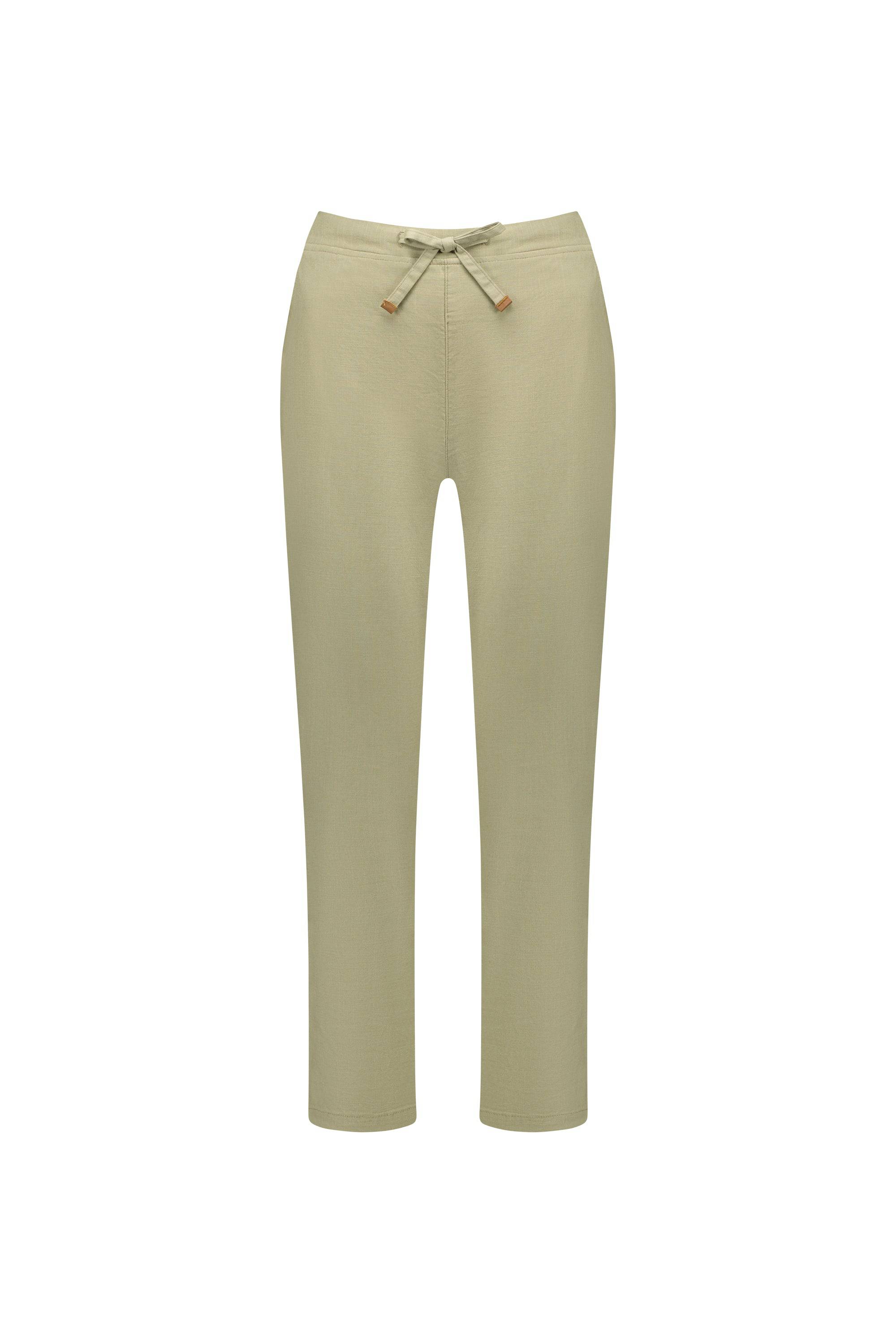 5791 Sage - Ankle Grazer Slim Leg Elastic Waist Pant - Vassalli