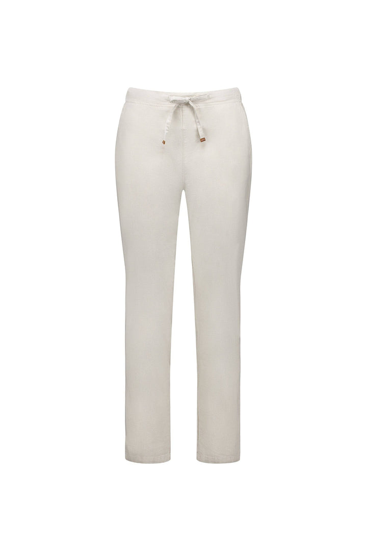 5791 Stone - Ankle Grazer Slim Leg Elastic Waist Pant - Vassalli