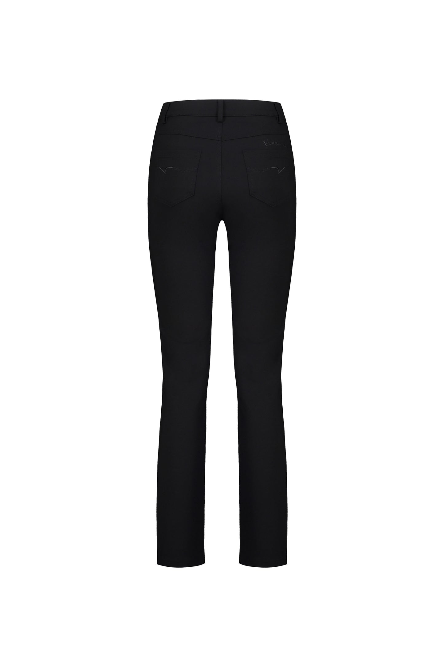 5803 Black - Slim Leg Full Length Ponti Pant with Fly - Vassalli