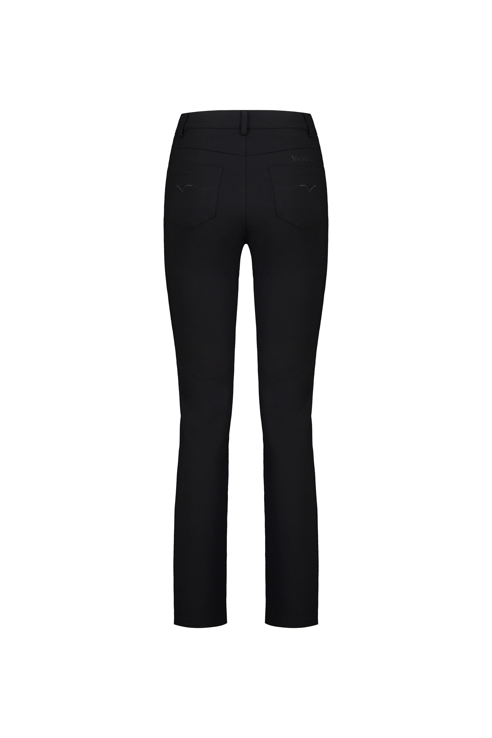 5803 Black - Slim Leg Full Length Ponti Pant with Fly - Vassalli