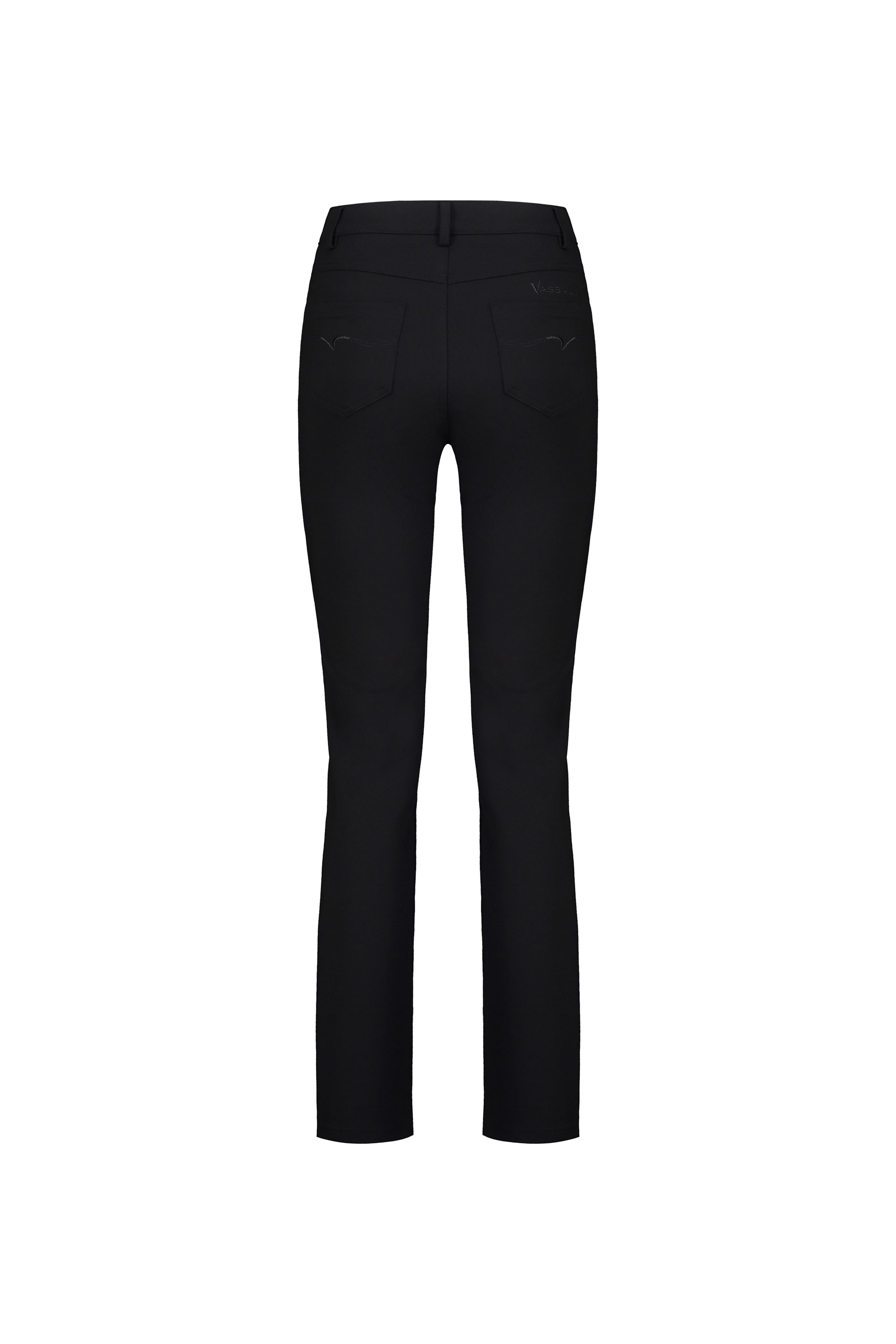 5803 Black - Slim Leg Full Length Ponti Pant with Fly - Vassalli
