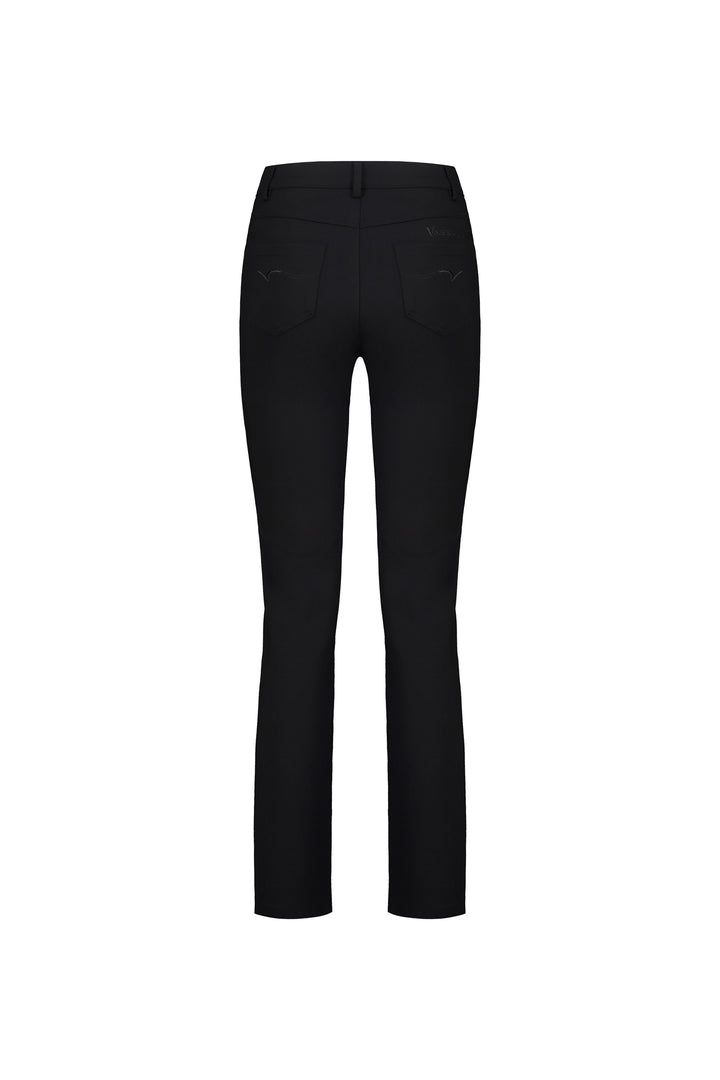 5803 Black - Slim Leg Full Length Ponti Pant with Fly - Vassalli