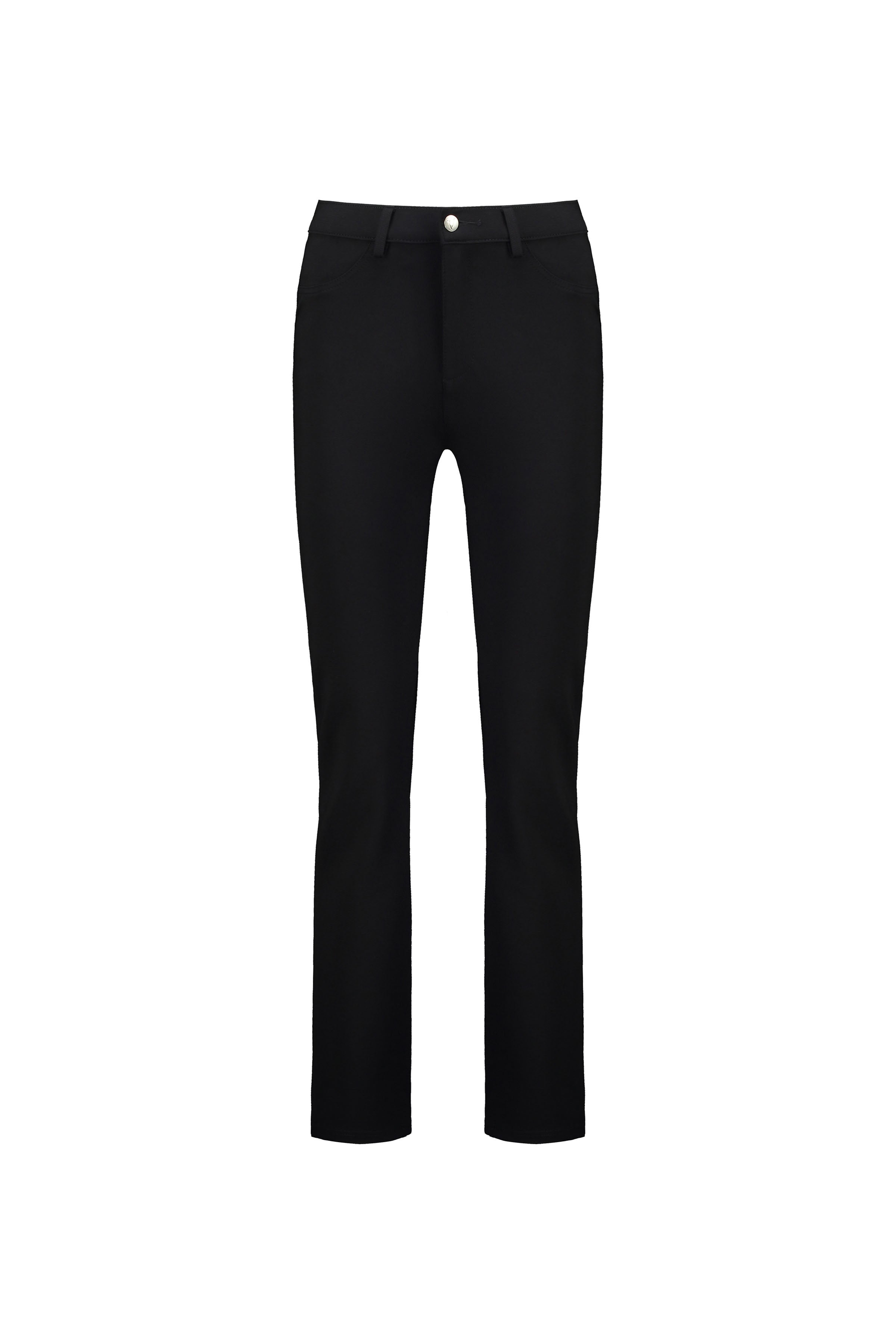 5803 Black - Slim Leg Full Length Ponti Pant with Fly - Vassalli