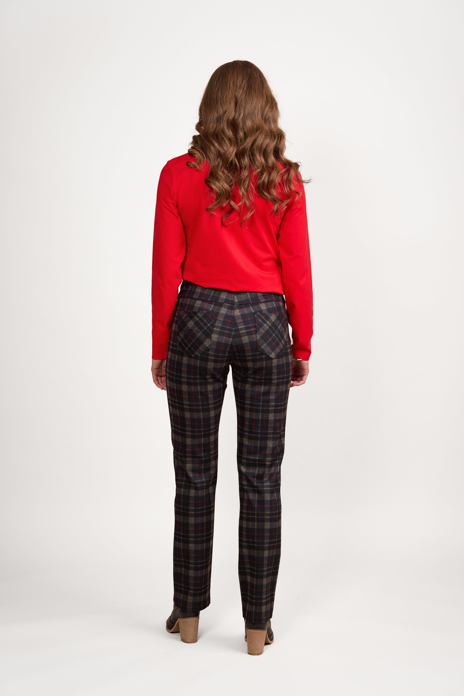 5803 Hyde - Slim Leg Full Length Printed Ponti Pant with Fly - Vassalli