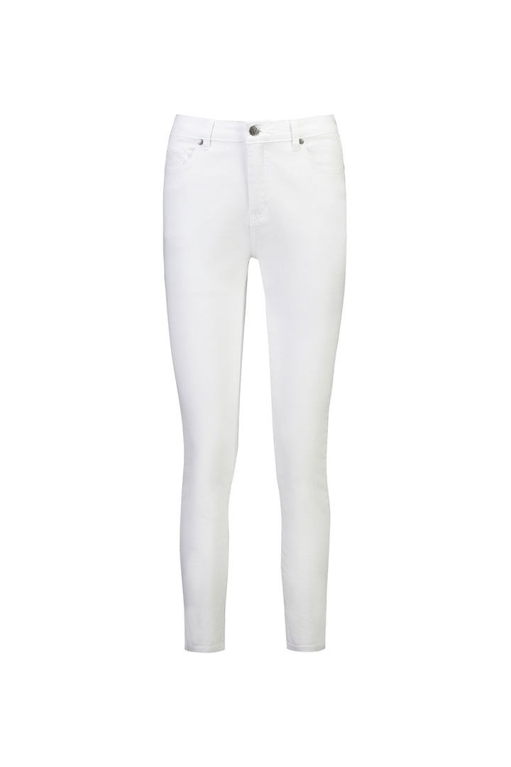 5825 White Denim - Skinny Leg Ankle Grazer Jean with Rhinestones - Vassalli