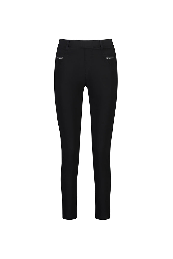 5853 Black - Skinny Leg Ankle Grazer Pull-On Pant - Vassalli