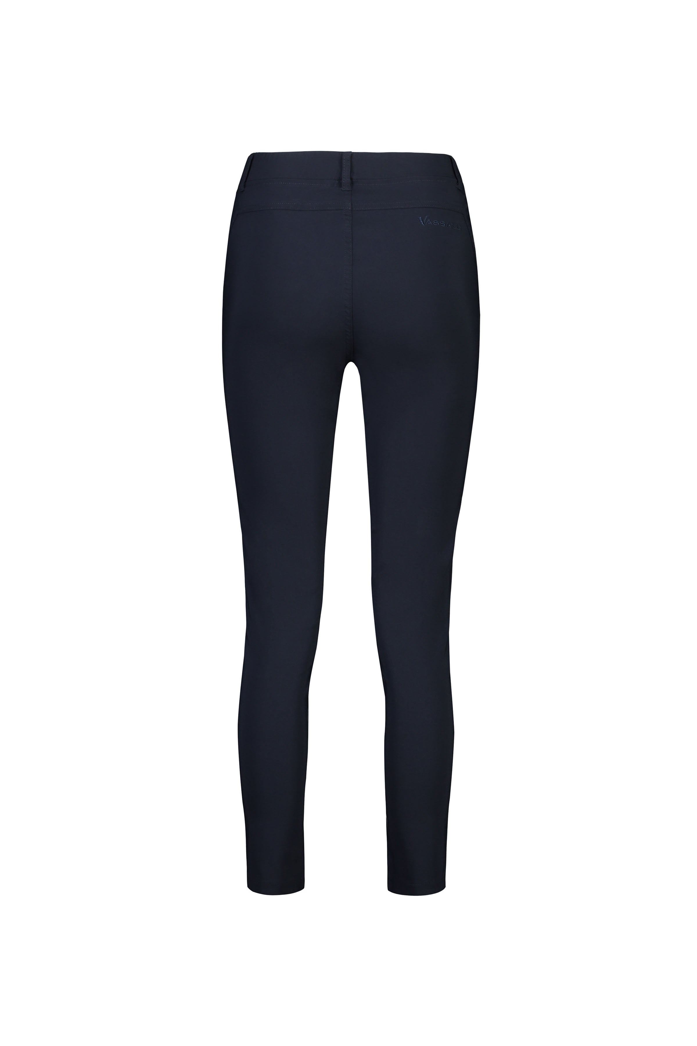 5853 Navy - Skinny Leg Ankle Grazer Pull-On Pant - Vassalli
