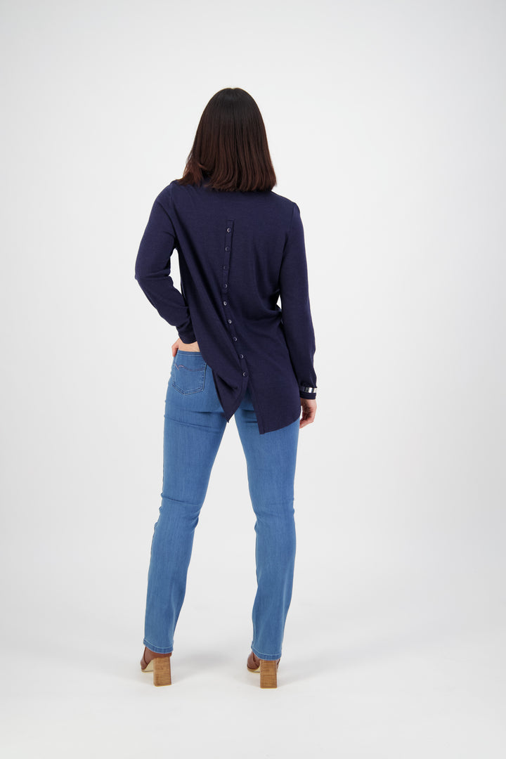 5878 Plain New Blue - Slim Leg Full Length Jean - Vassalli