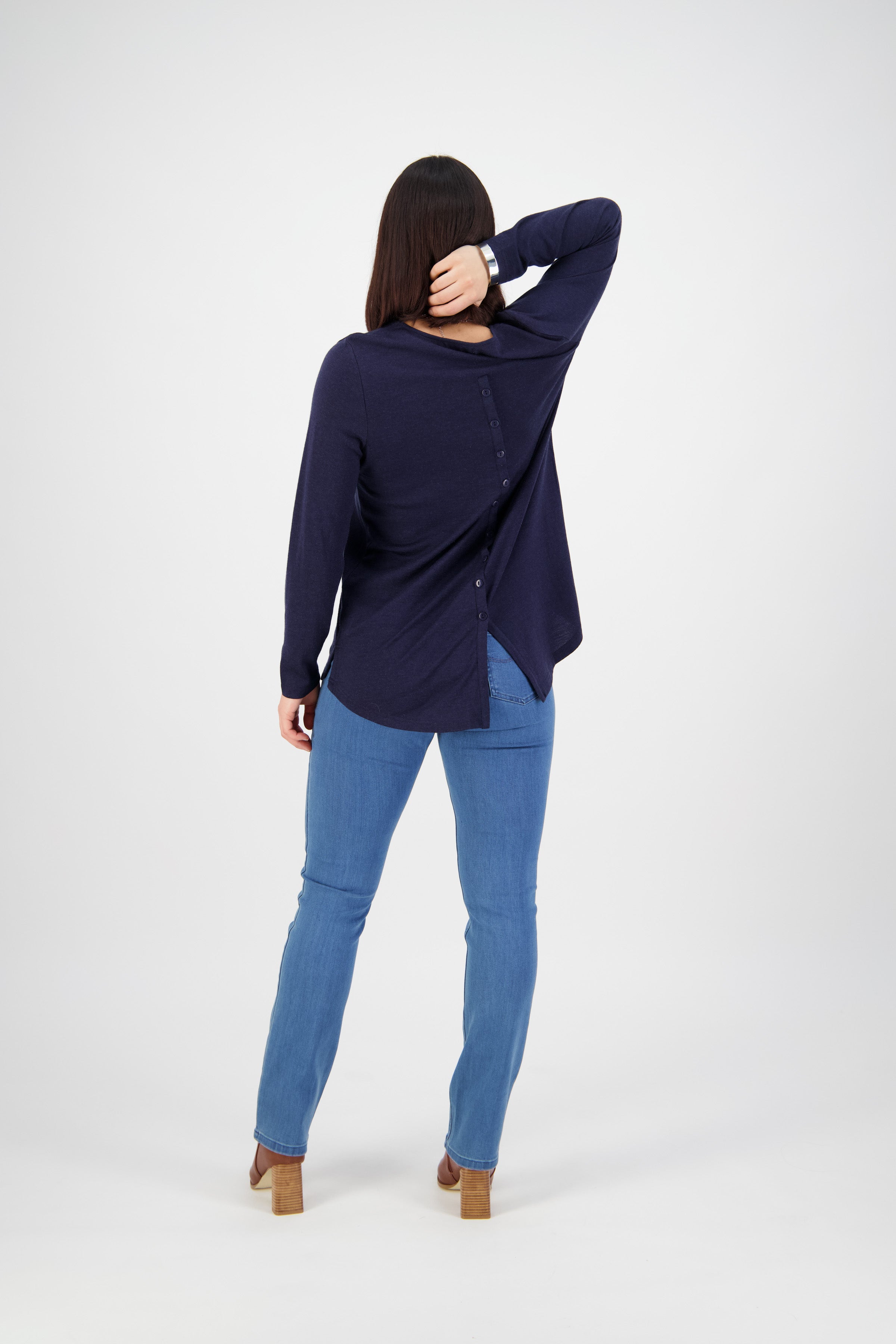 5878 Plain New Blue - Slim Leg Full Length Jean - Vassalli
