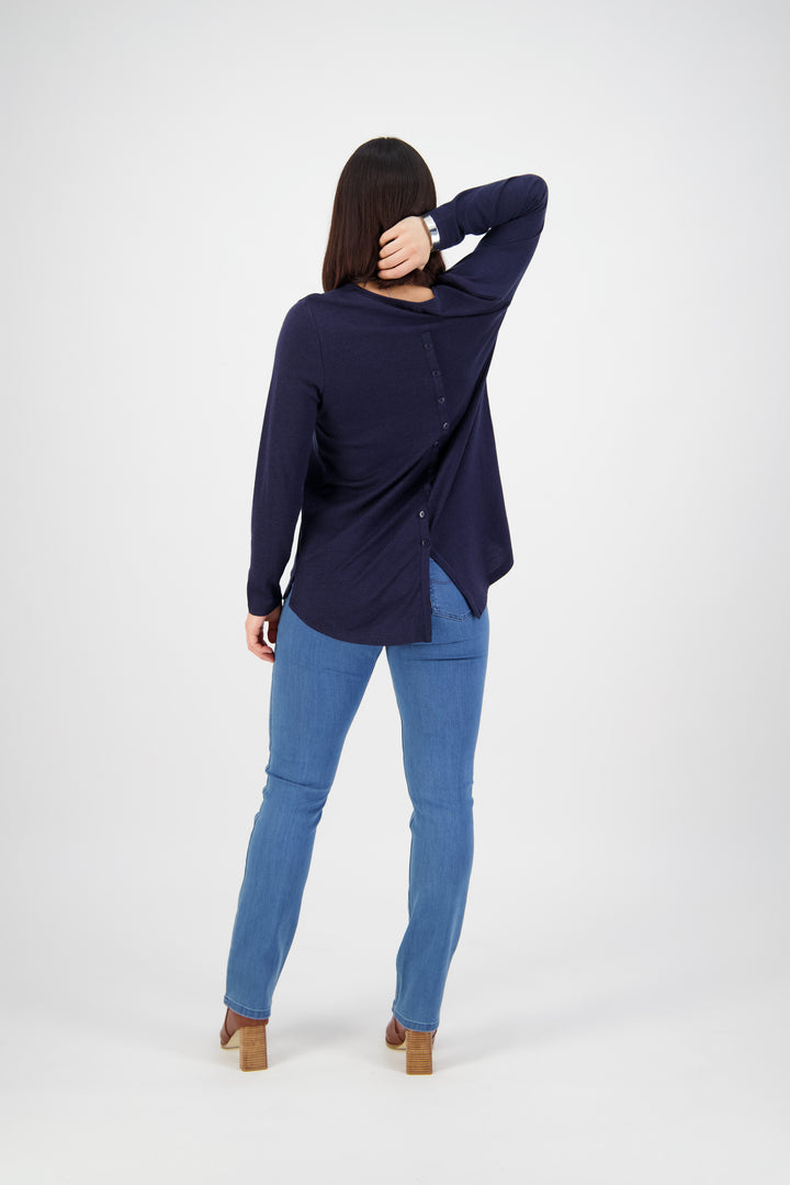 5878 Plain New Blue - Slim Leg Full Length Jean - Vassalli