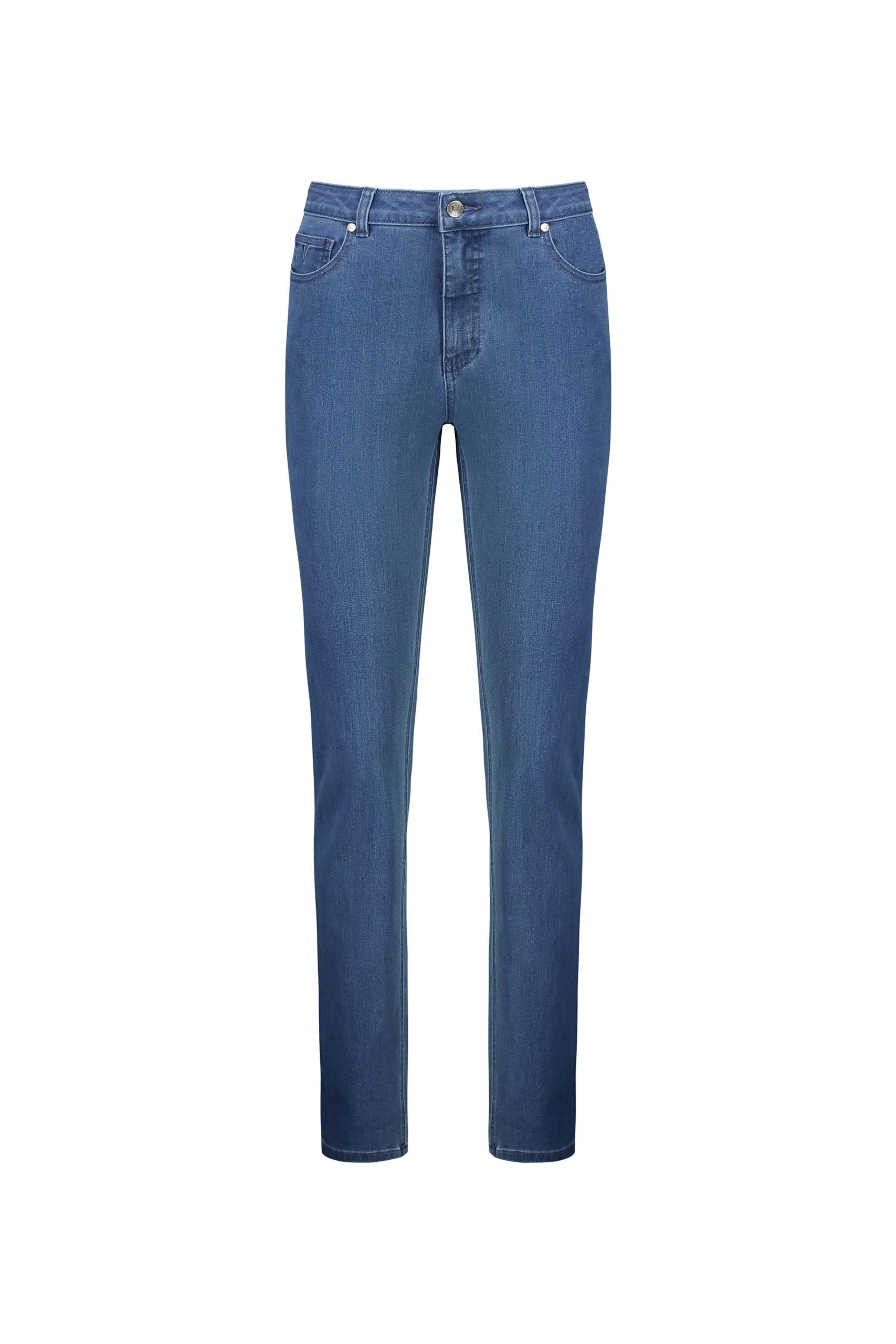 5878 Plain New Blue - Slim Leg Full Length Jean - Vassalli