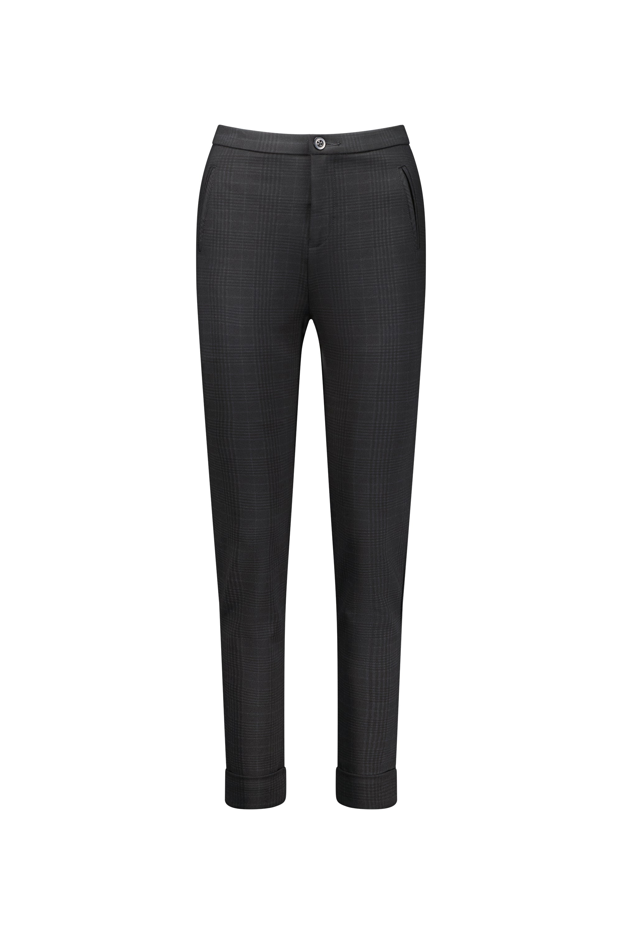 5894 Albert - Skinny Leg Full Length Printed Ponti Pant with Cuff - Vassalli