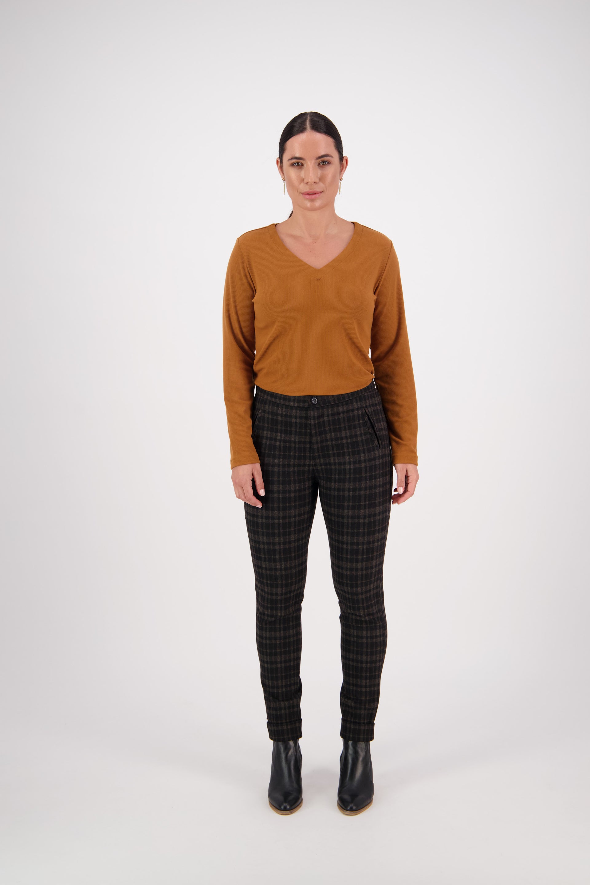 5894 Kingston - Skinny Leg Full Length Ponti Pant with Cuff - Vassalli