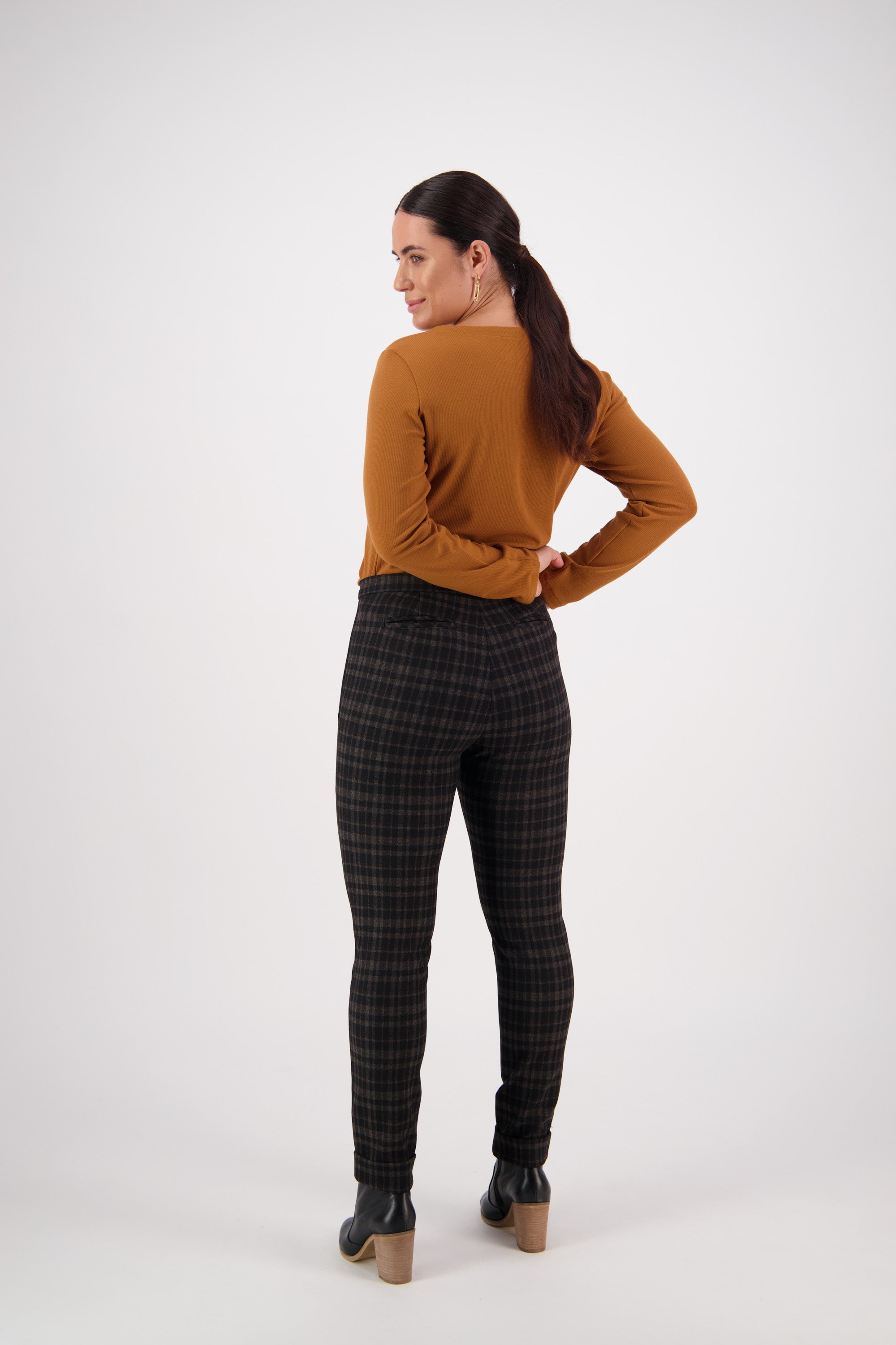 5894 Kingston - Skinny Leg Full Length Ponti Pant with Cuff - Vassalli