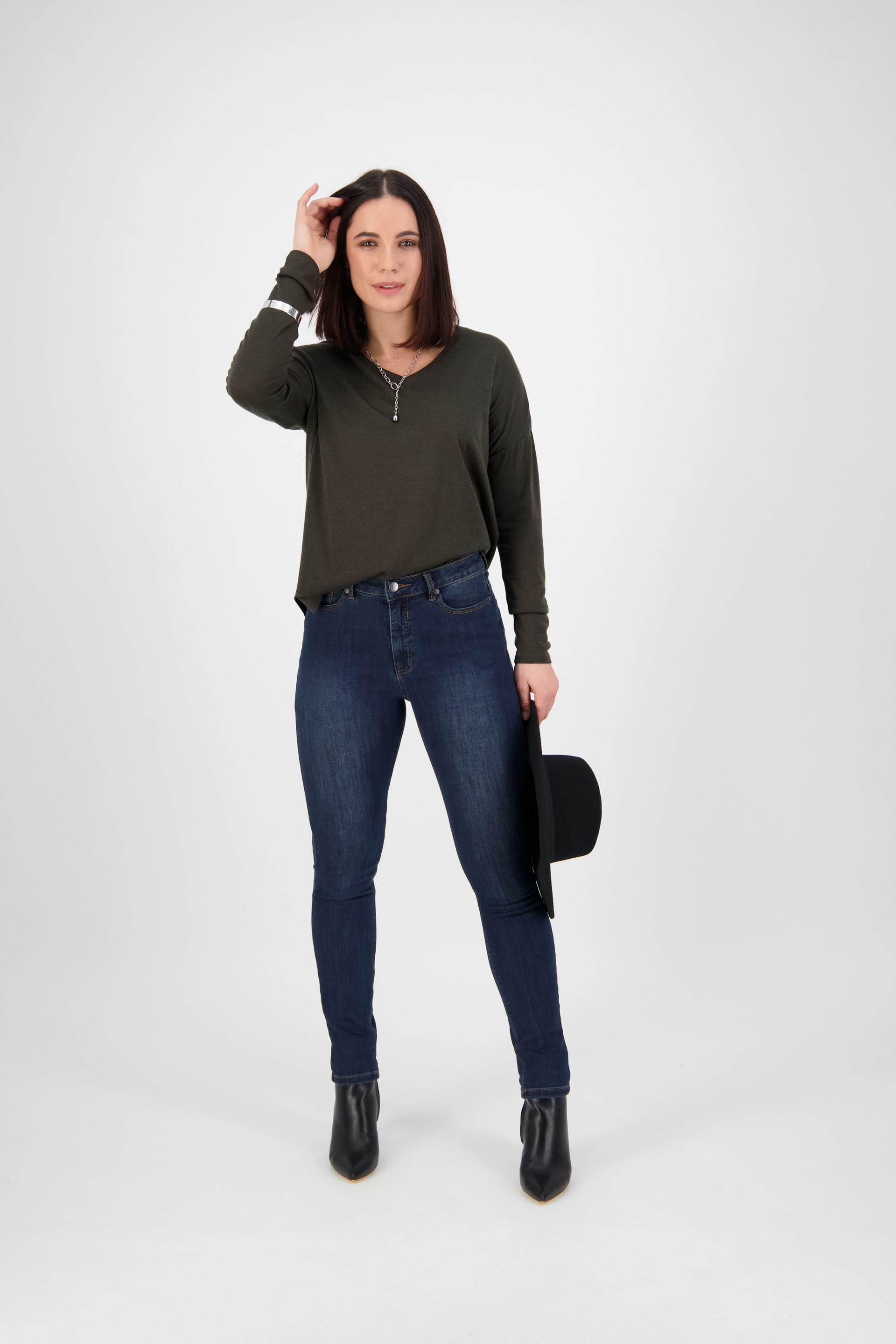 5897 Indigo - Skinny Leg Full Length Jean - Vassalli