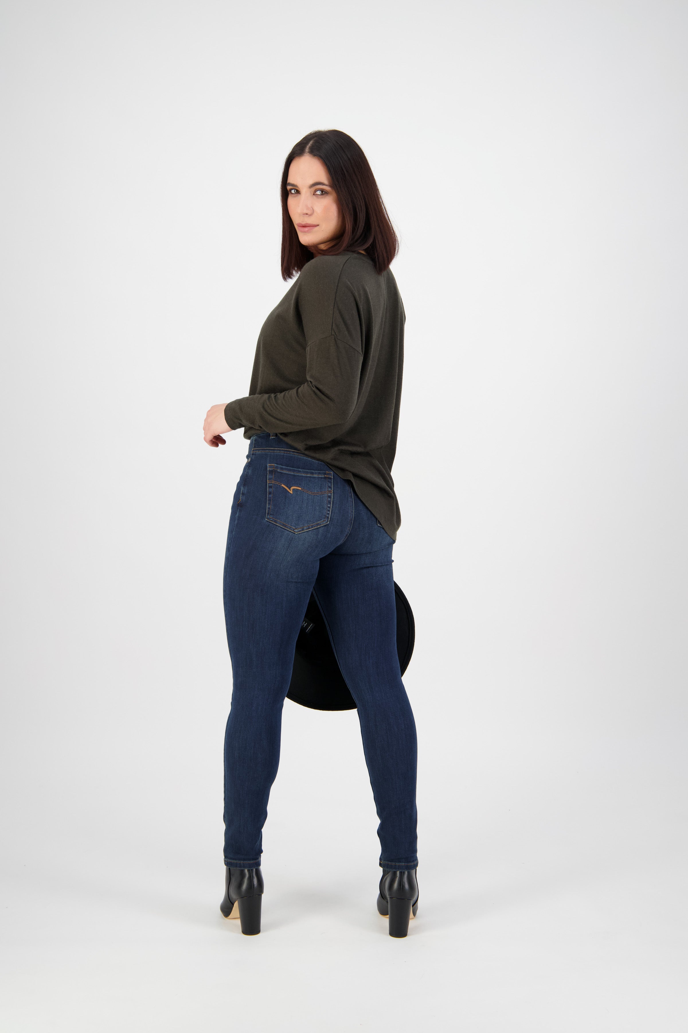 5897 Indigo - Skinny Leg Full Length Jean - Vassalli