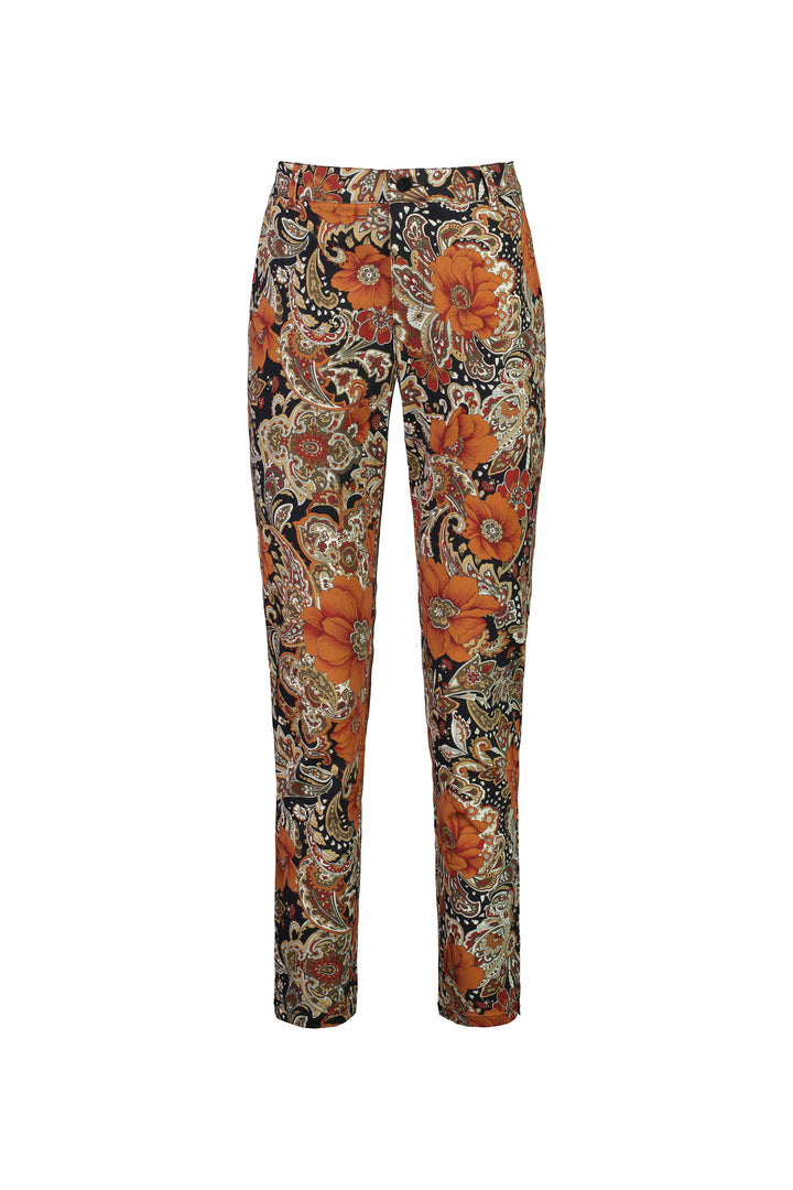 5899A Bohemian - Skinny Leg Ankle Grazer Printed Pant with Elastic Back Waist - Vassalli