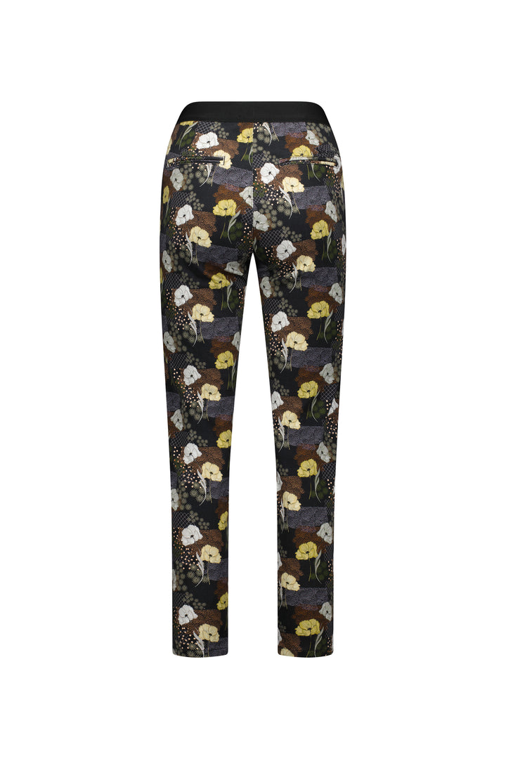 5899A Karma - Skinny Leg Ankle Grazer Printed Pant with Elastic Back Waist - Vassalli