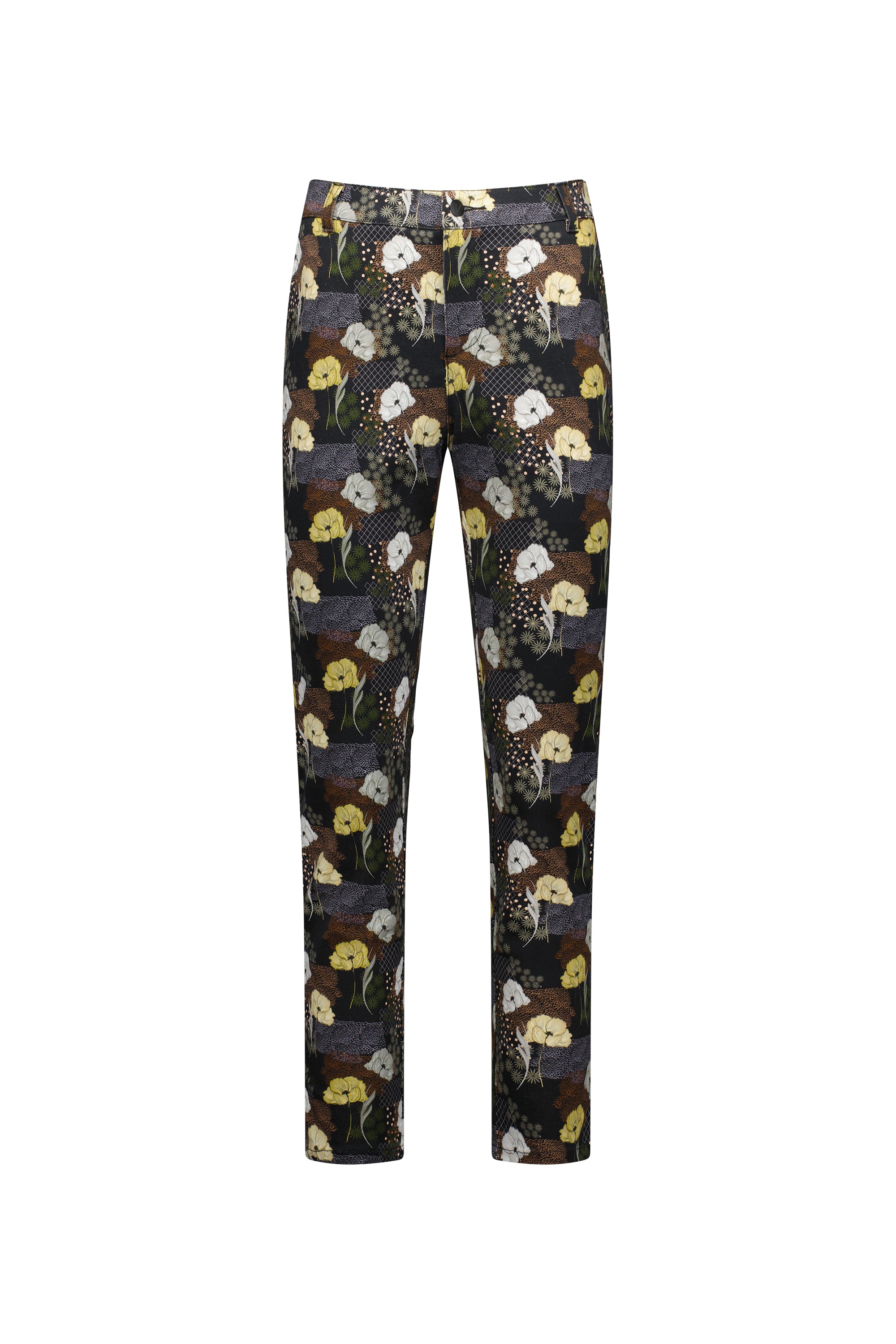 5899A Karma - Skinny Leg Ankle Grazer Printed Pant with Elastic Back Waist - Vassalli
