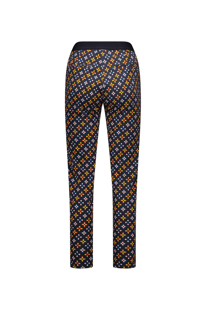 5899A Stellar - Skinny Leg Ankle Grazer Printed Pant with Elastic Back Waist - Vassalli