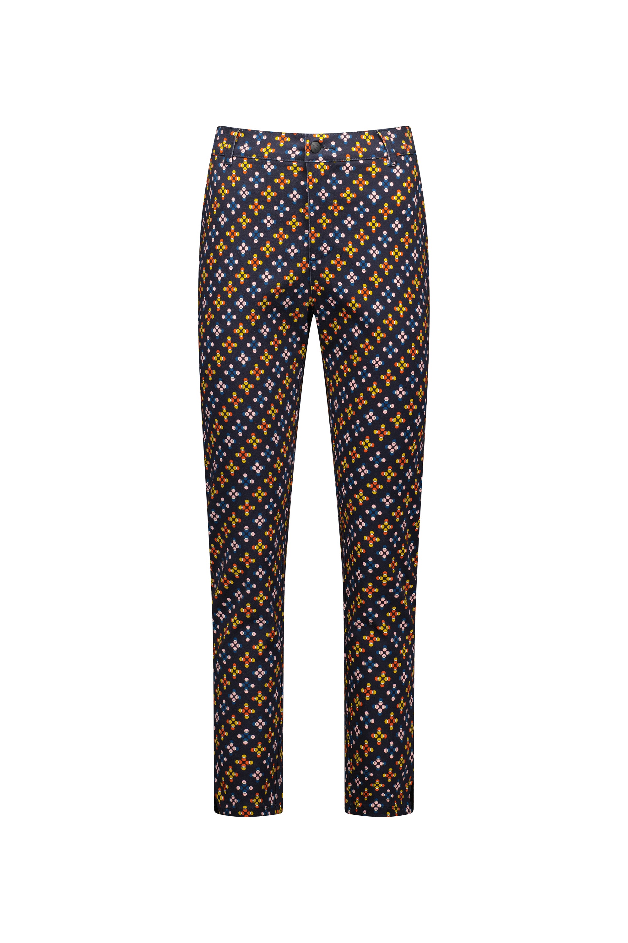 5899A Stellar - Skinny Leg Ankle Grazer Printed Pant with Elastic Back Waist - Vassalli