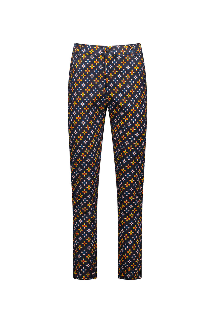 5899A Stellar - Skinny Leg Ankle Grazer Printed Pant with Elastic Back Waist - Vassalli