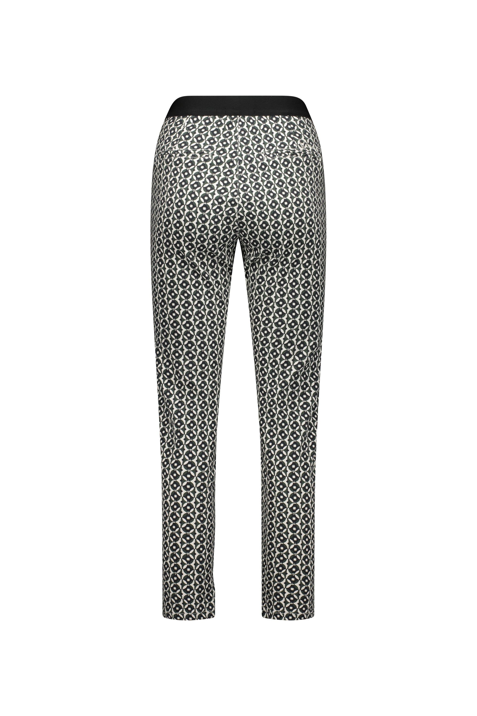 5899A Vault - Skinny Leg Ankle Grazer Printed Pant with Elastic Back Waist - Vassalli