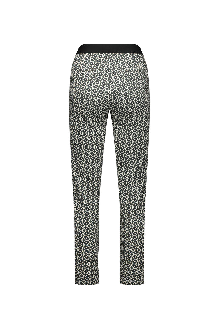 5899A Vault - Skinny Leg Ankle Grazer Printed Pant with Elastic Back Waist - Vassalli