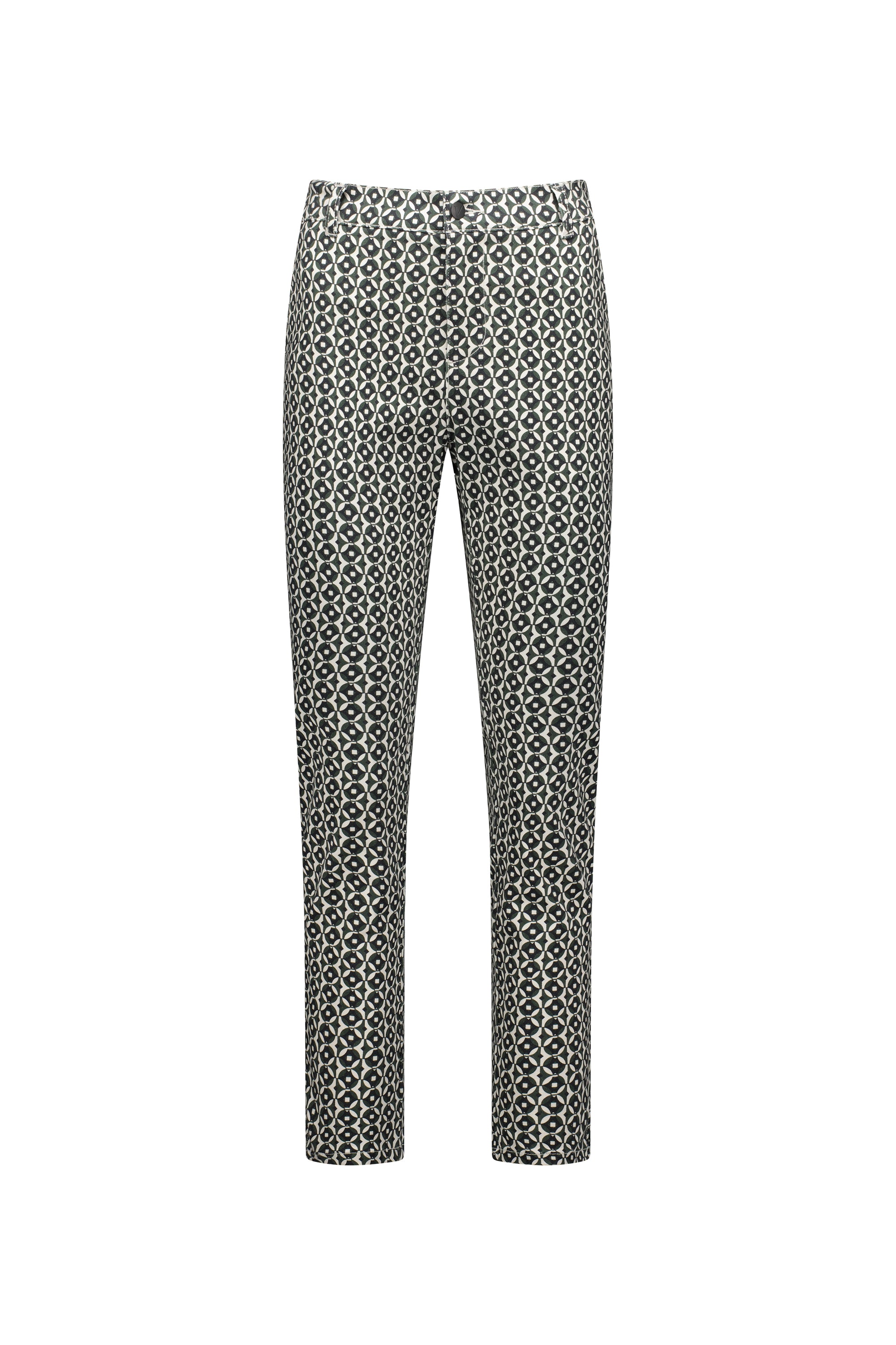 5899A Vault - Skinny Leg Ankle Grazer Printed Pant with Elastic Back Waist - Vassalli