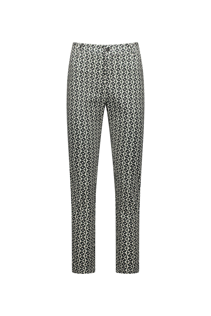 5899A Vault - Skinny Leg Ankle Grazer Printed Pant with Elastic Back Waist - Vassalli