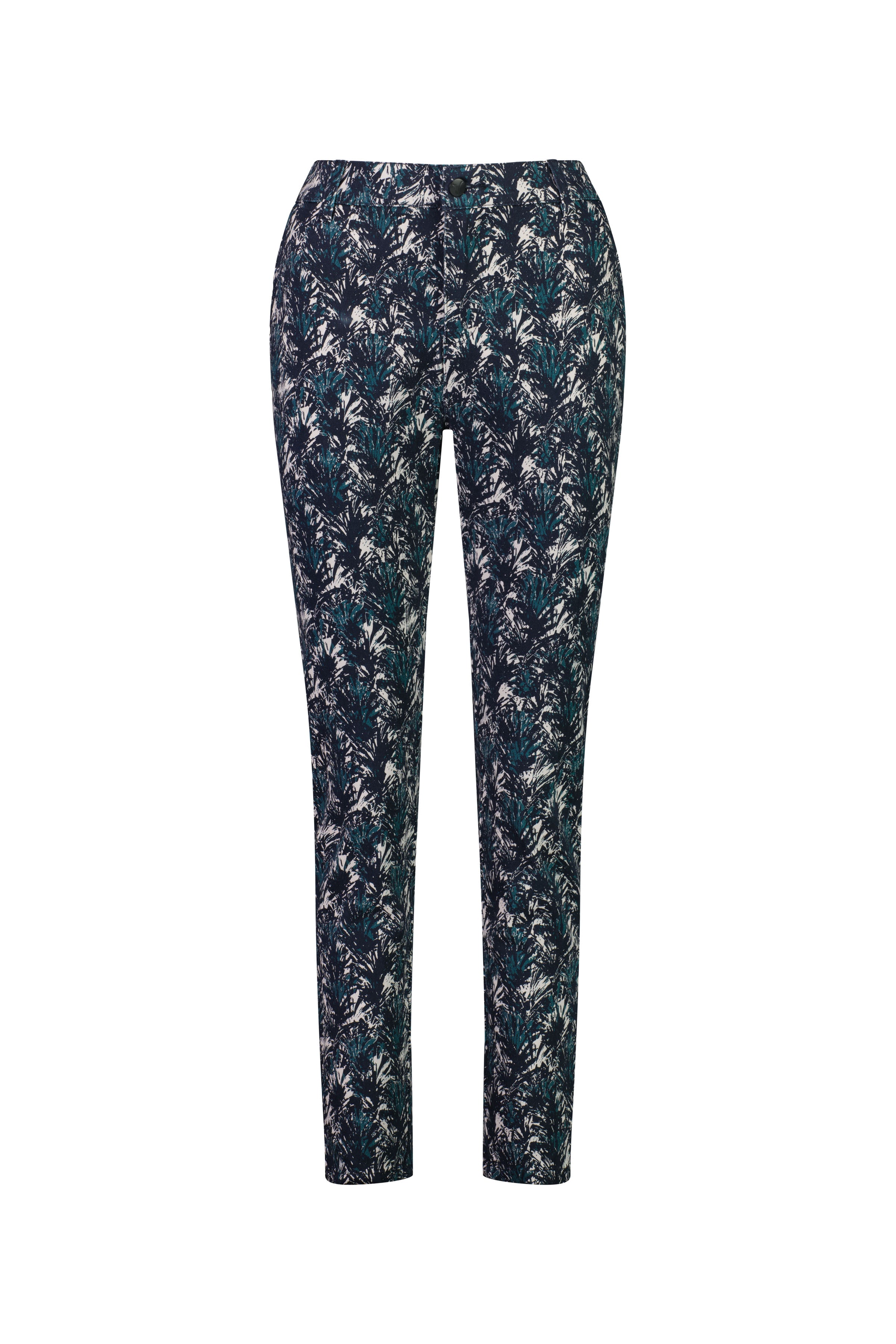 5899A Aspen - Skinny Leg Ankle Grazer Printed Pant with Elastic Back Waist - Vassalli