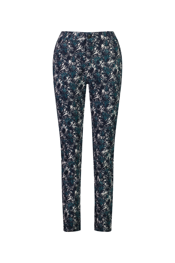5899A Aspen - Skinny Leg Ankle Grazer Printed Pant with Elastic Back Waist - Vassalli