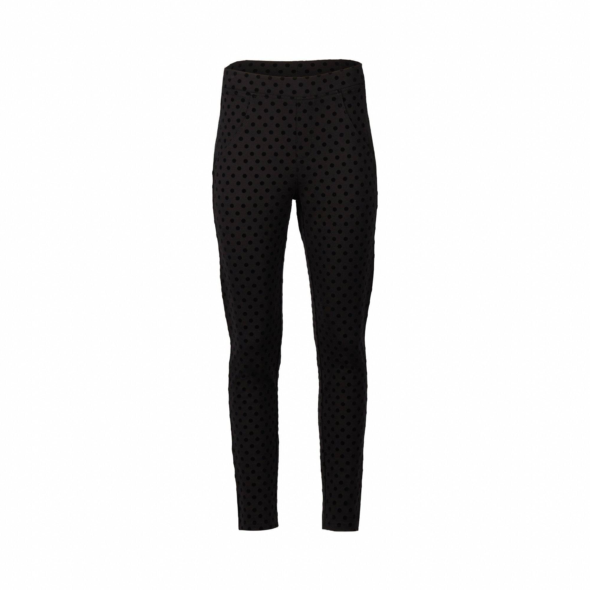 5903 Black - Skinny Leg Ankle Grazer Printed Ponti Pull-On - Vassalli