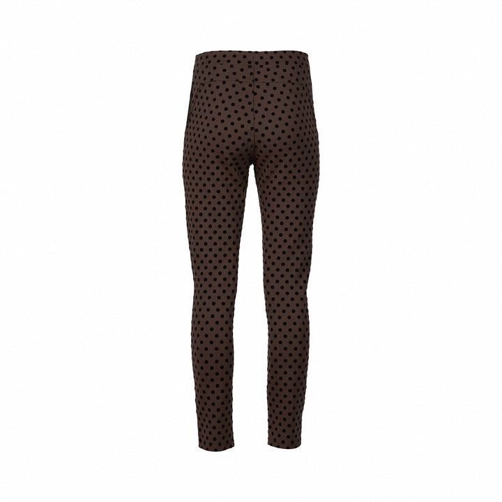 5903 Chocolate - Skinny Leg Ankle Grazer Printed Ponti Pull-On - Vassalli