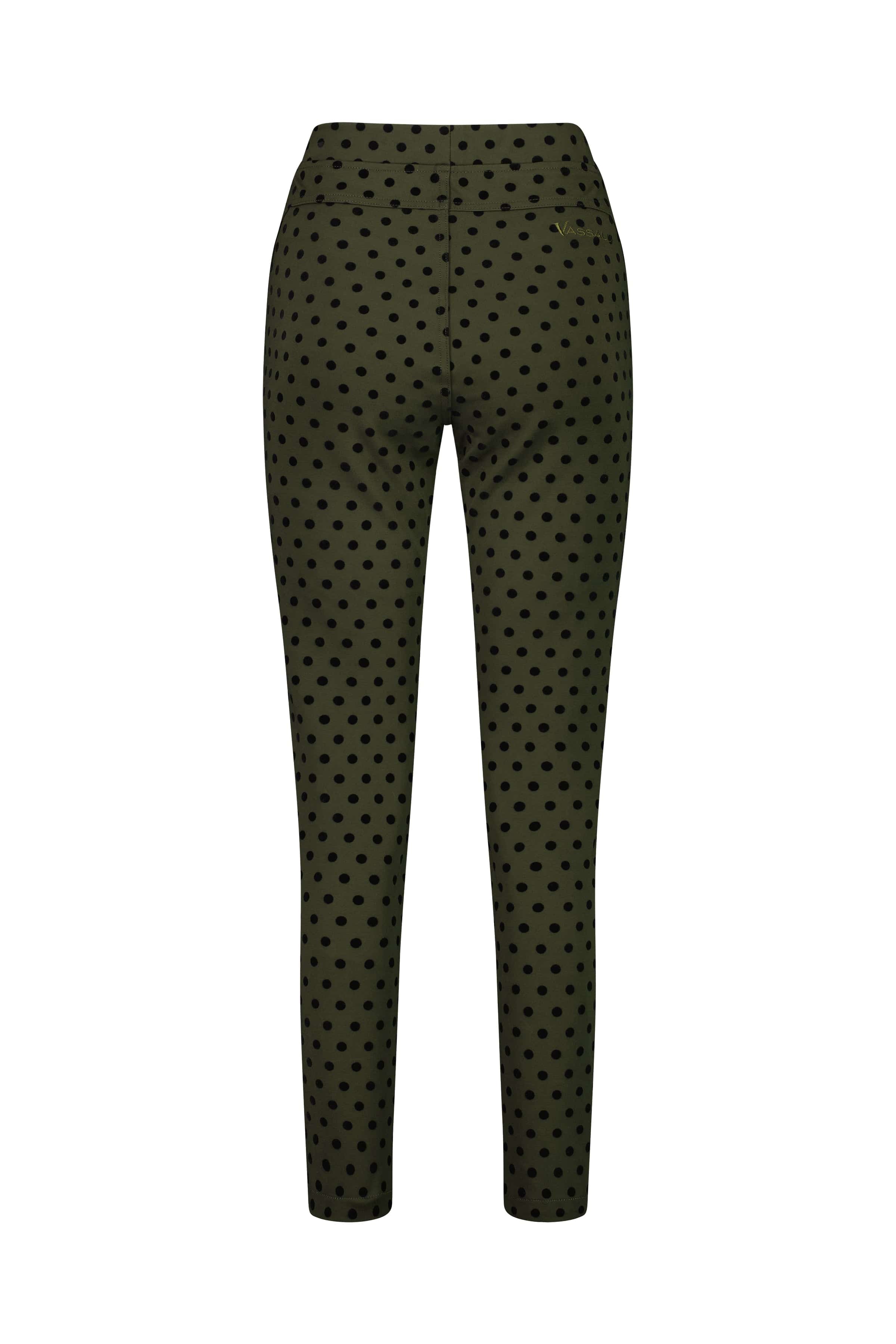 5903 Khaki - Skinny Leg Ankle Grazer Printed Ponti Pull-On - Vassalli