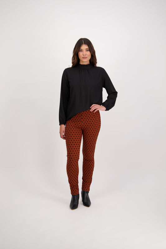5903 Rustic - Skinny Leg Ankle Grazer Printed Ponti Pull On - Vassalli