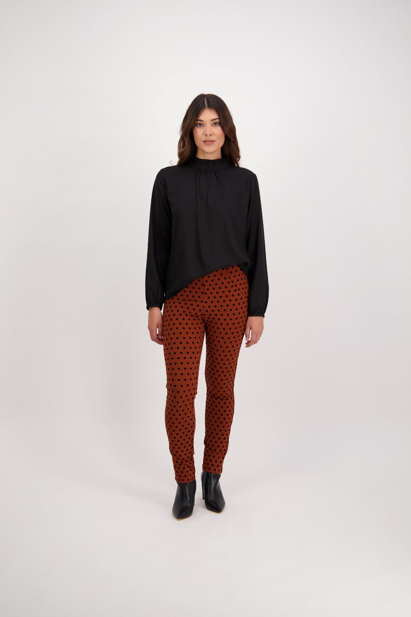 5903 Rustic - Skinny Leg Ankle Grazer Printed Ponti Pull-On - Vassalli