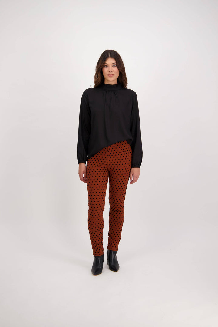 5903 Rustic - Skinny Leg Ankle Grazer Printed Ponti Pull-On - Vassalli