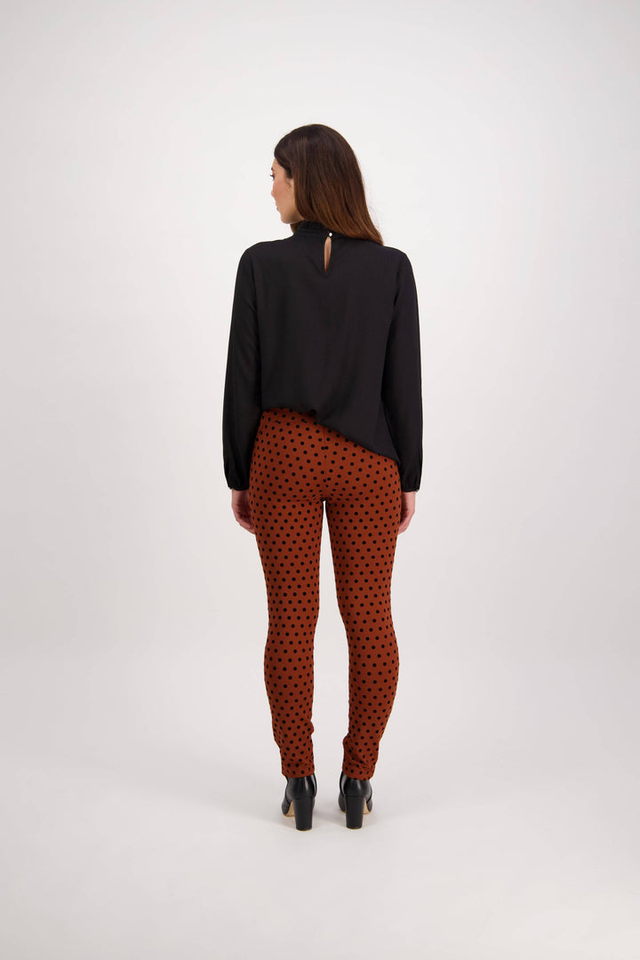 5903 Rustic - Skinny Leg Ankle Grazer Printed Ponti Pull-On - Vassalli