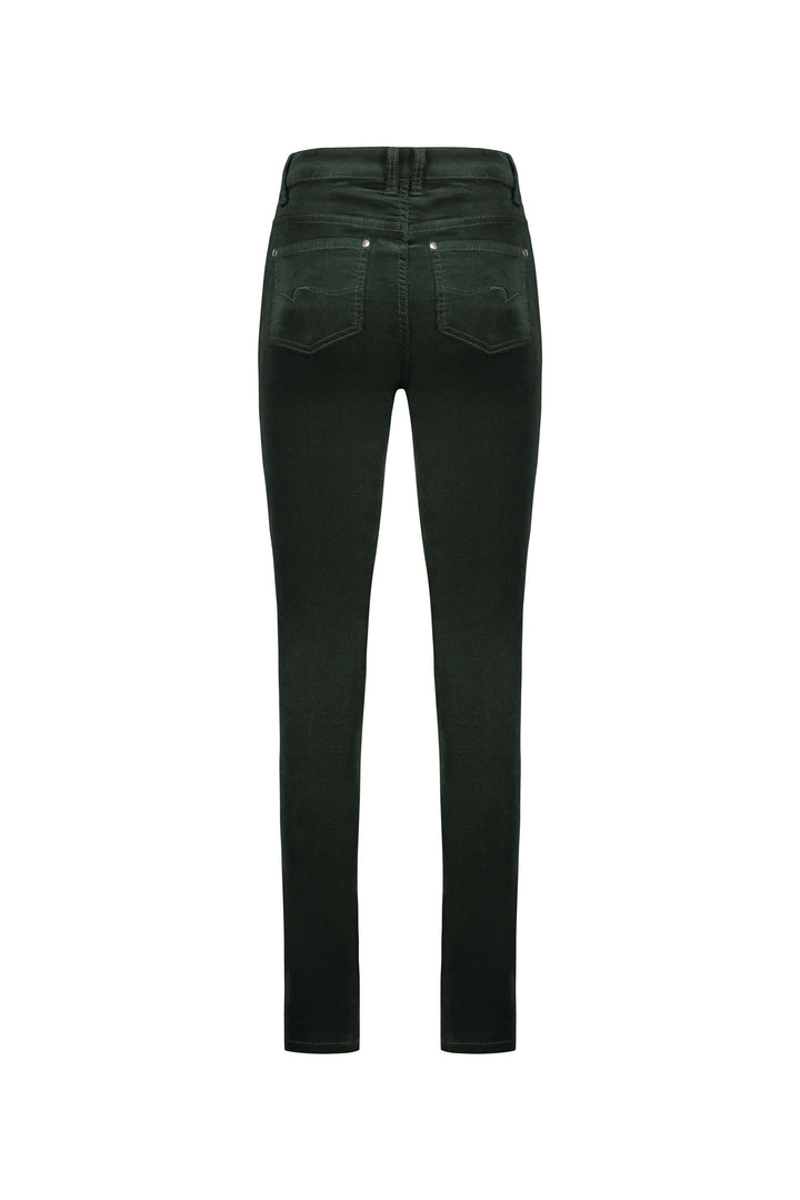5910M Forest - Narrow Leg Full Length Pinwale Cord Pant with Fly - Vassalli