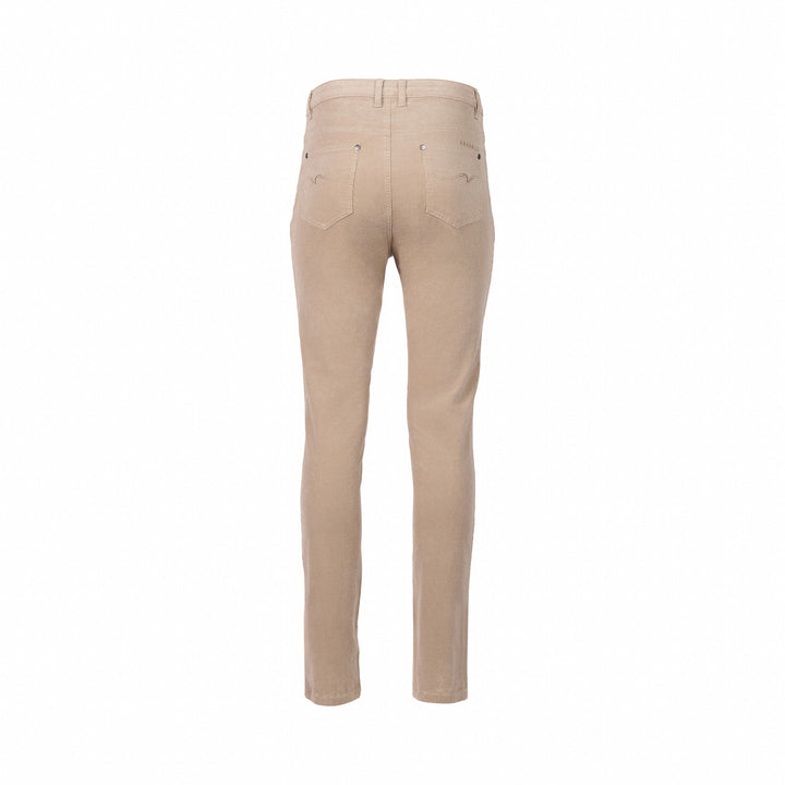 5910M Oat - Narrow Leg Full Length Pinwale Cord Pant with Fly - Vassalli