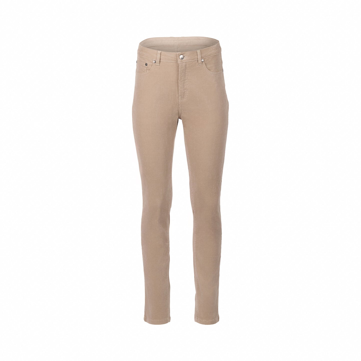 5910M Oat - Narrow Leg Full Length Pinwale Cord Pant with Fly - Vassalli