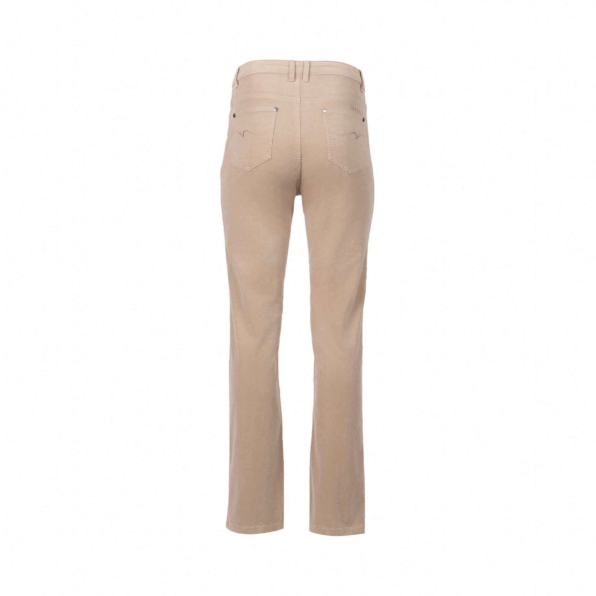 5911M Oat - Straight Leg Full Length Pinwale Cord Pant with Fly - Vassalli