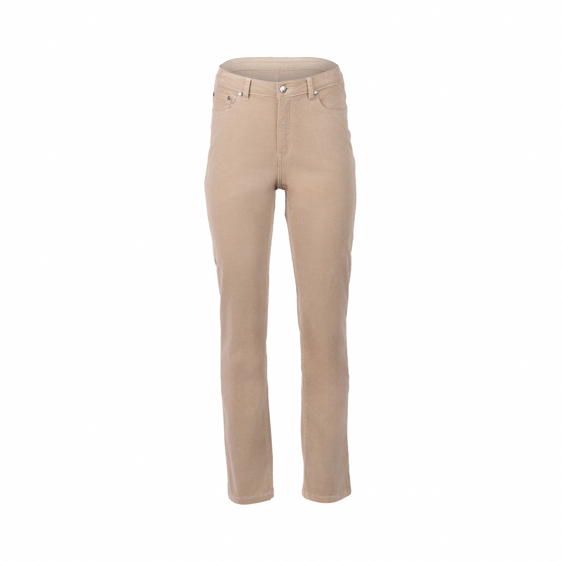 5911M Oat - Straight Leg Full Length Pinwale Cord Pant with Fly - Vassalli