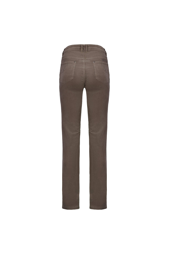 5911M Taupe - Straight Leg Full Length Pinwale Cord Pant with Fly - Vassalli