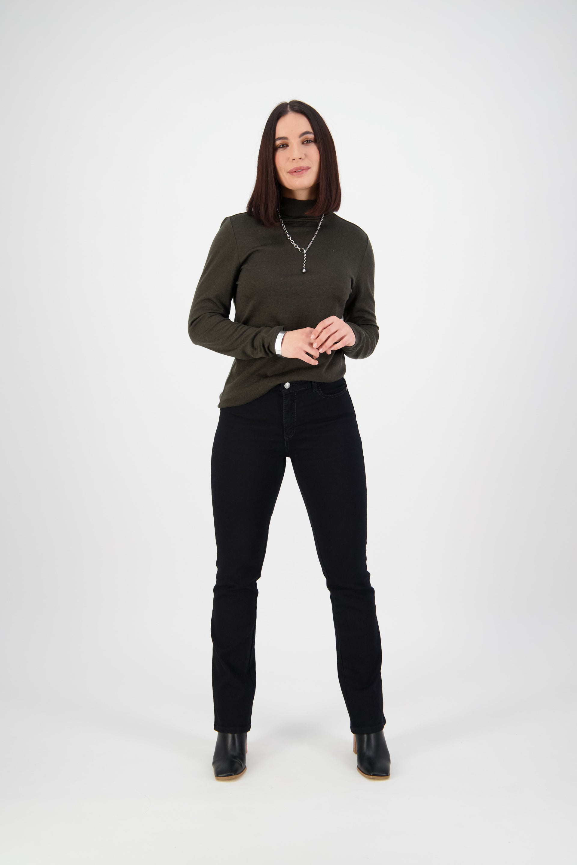 5937 Black Denim - Straight Leg Full Length Jean - Vassalli
